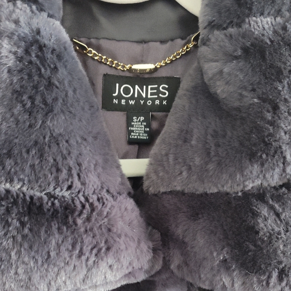 Jones New York Women's Dark Grey Teddy Jacket - Picture 3 of 5